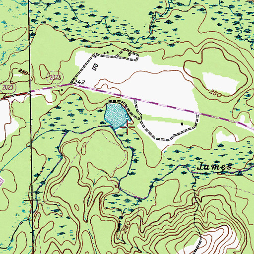 Topographic Map of E L Hendrick Dam, NC