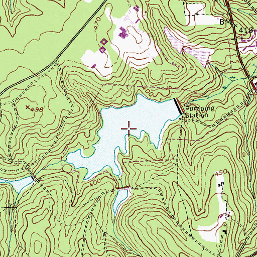 Topographic Map of Southern Pines Waterworks, NC