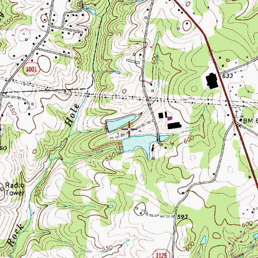 Topographic Map of Sunset Lake, NC