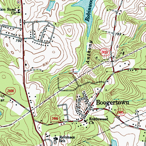 Topographic Map of Heather Lake, NC