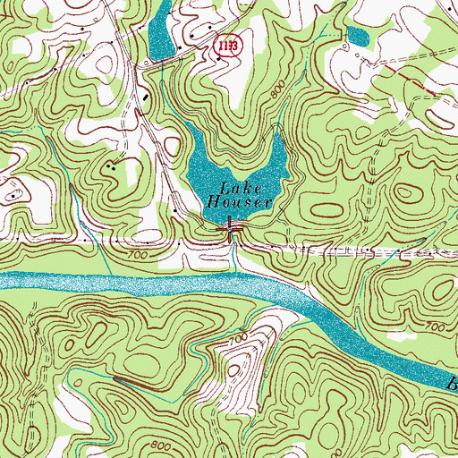 Topographic Map of Houser Dam, NC