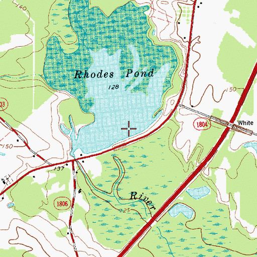 Topographic Map of Rhodes Pond Dam, NC