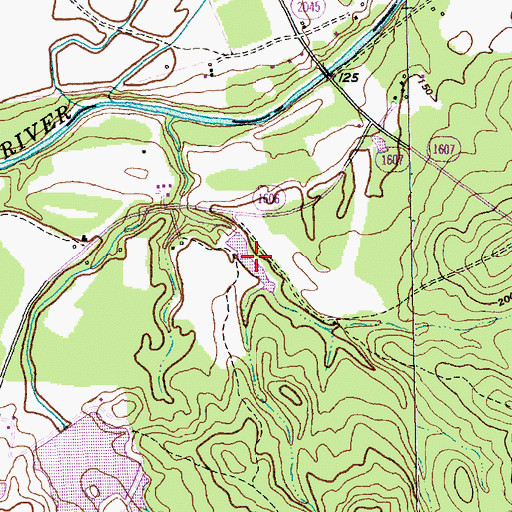 Topographic Map of Lewis Lake, NC