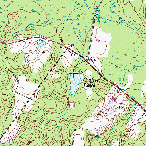 Topographic Map of Griffins Lake Dam, NC