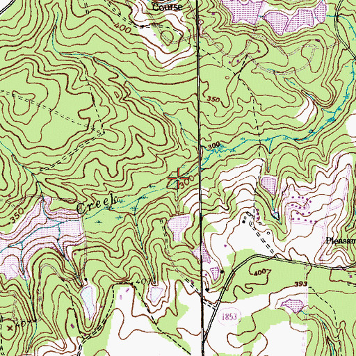 Topographic Map of Warrior Lake, NC