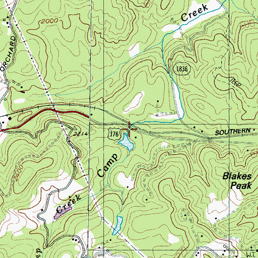 Topographic Map of John T Coates Dam, NC