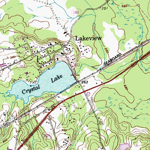 Topographic Map of Crystal Lake Dam, NC