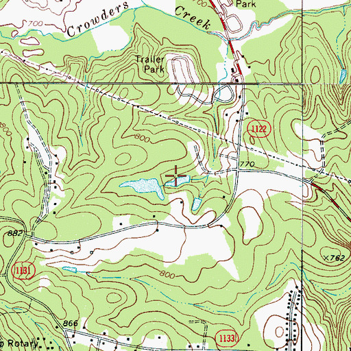 Topographic Map of Upper Whiteside Dam, NC