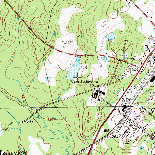 Topographic Map of Troy Lumber Company Dam, NC