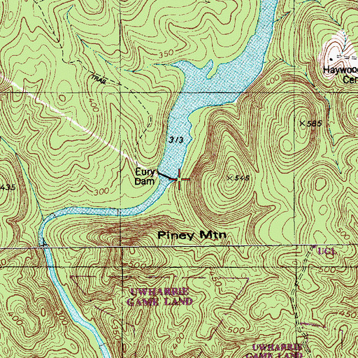 Topographic Map of Eure Lake, NC