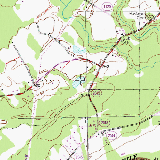 Topographic Map of Bakers Pond, NC