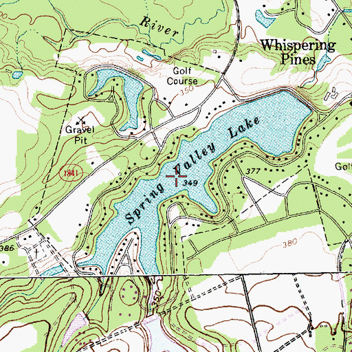 Topographic Map of Spring Valley Lake Dam, NC