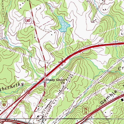 Topographic Map of Storage Area Number Two Dam, NC