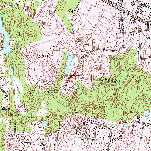 Topographic Map of Mecklenberg Wildlife Club Lake, NC
