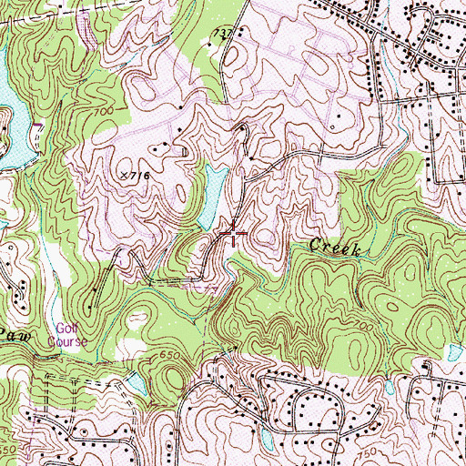 Topographic Map of Mecklenburg Wildlife Club Lake Dam, NC