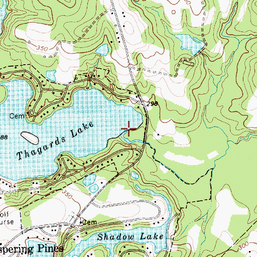 Topographic Map of Thagads Lake Dam, NC