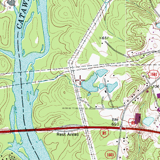 Topographic Map of Martin Pond Number Two, NC