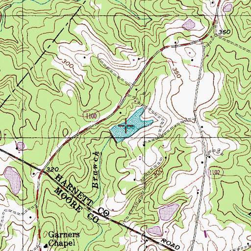 Topographic Map of Blue Brothers Pond Dam, NC