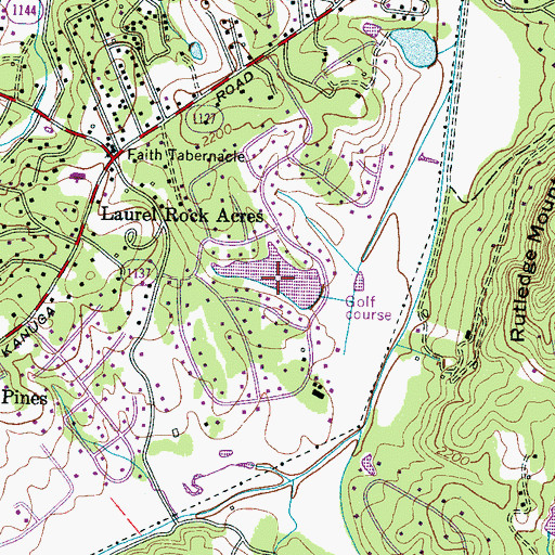 Topographic Map of Crooked Creek Lake, NC