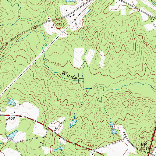 Topographic Map of Shadow Lake Dam, NC