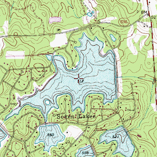 Topographic Map of Seven Lakes Lake Number Two, NC