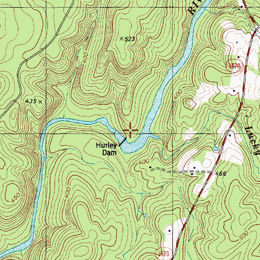 Topographic Map of Bruton Millpond Dam, NC