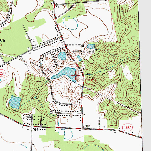 Topographic Map of J R Wells Lake A Dam, NC