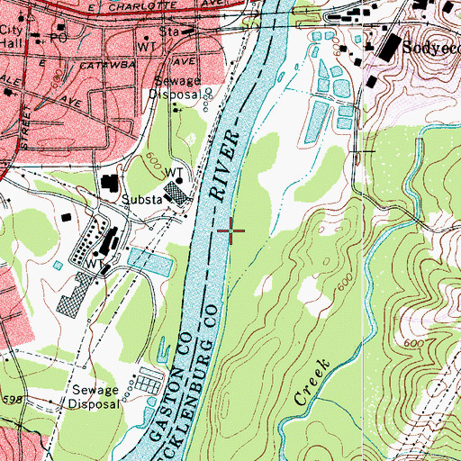 Topographic Map of Sodyeco Lagoon, NC