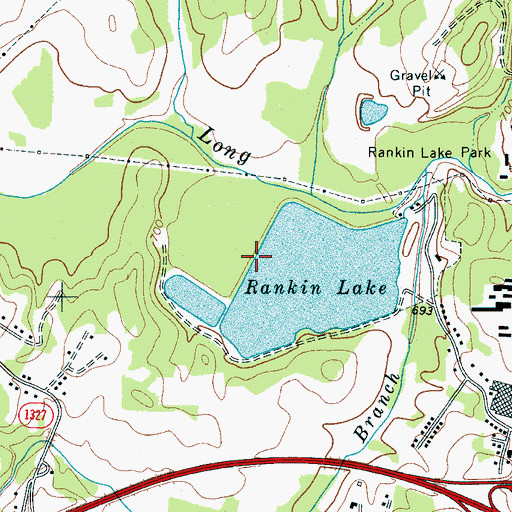 Topographic Map of Rankin Lake Dam, NC