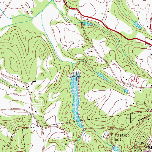 Topographic Map of Long Creek Dam, NC