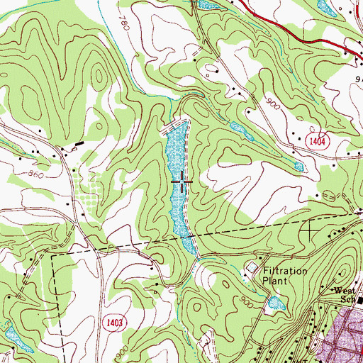 Topographic Map of Bessemer City Reservoir, NC