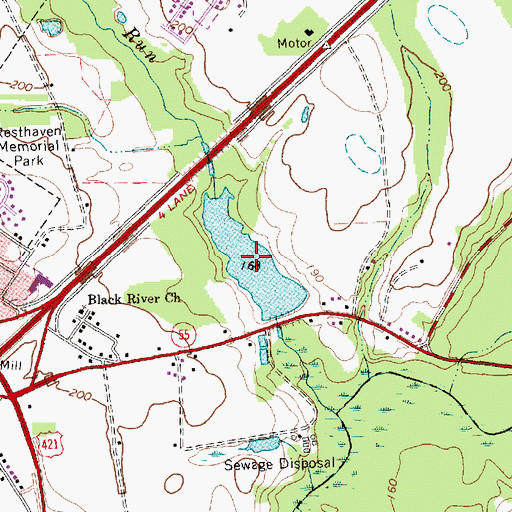 Topographic Map of McLambs Pond, NC