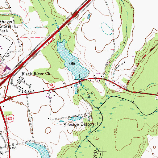 Topographic Map of McLambs Pond Dam, NC