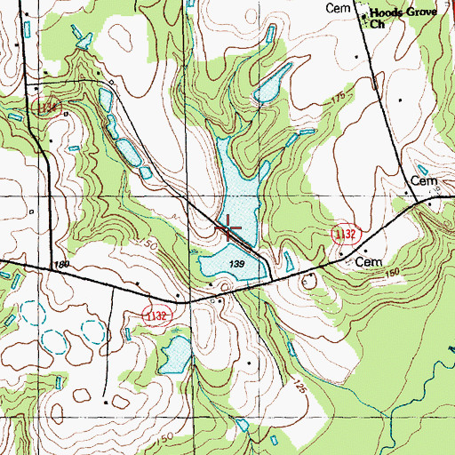 Topographic Map of Rose Pond, NC