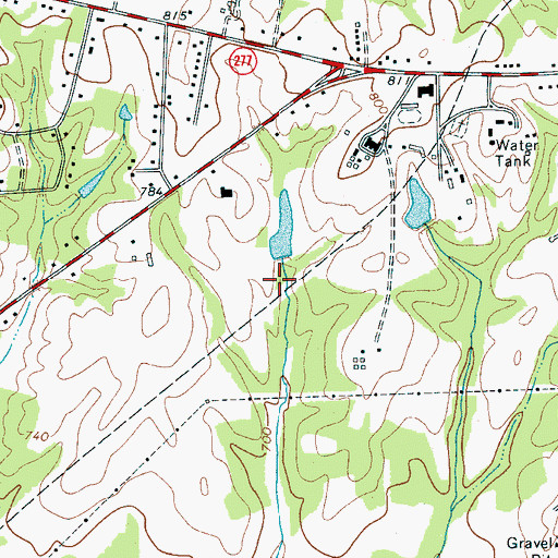 Topographic Map of Gaston County Farm Lake Dam, NC