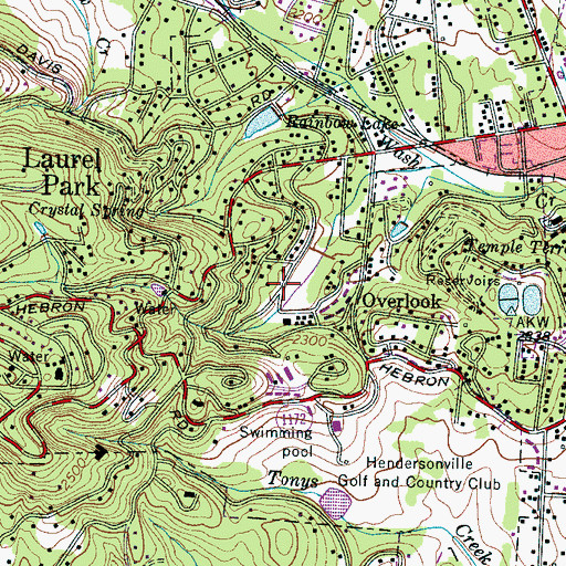 Topographic Map of Laurel Park Lake Dam, NC