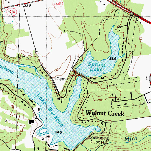 Topographic Map of Spring Lake Dam, NC
