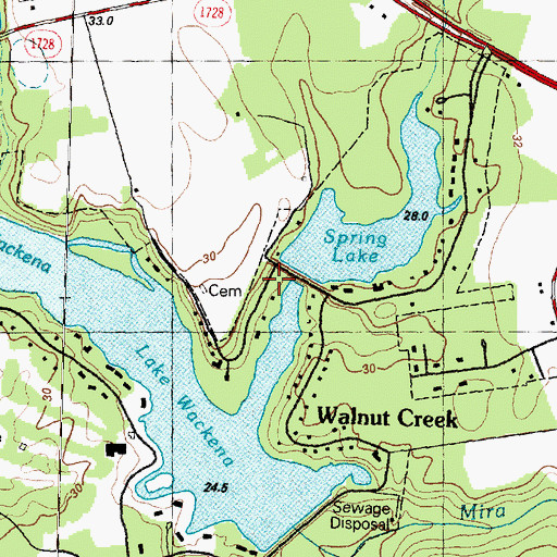 Topographic Map of Spring Lake, NC