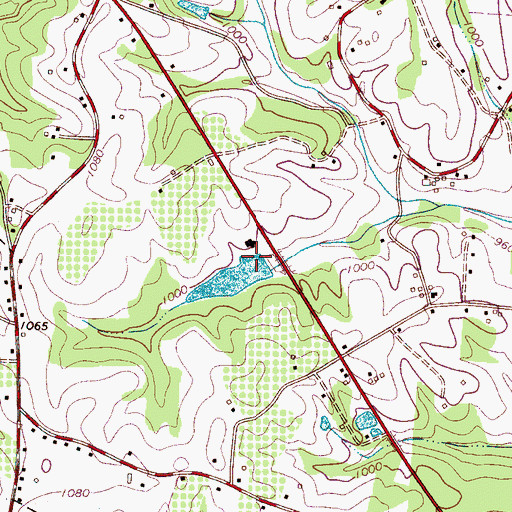 Topographic Map of Sunnyside Lake Dam, NC