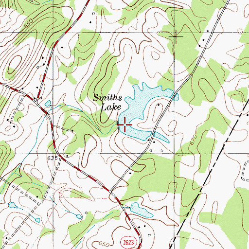 Topographic Map of Smiths Lake Dam, NC