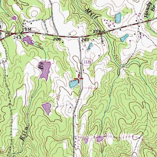 Topographic Map of Blanchards Pond Dam Number One, NC
