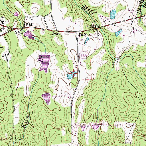 Topographic Map of Blanchards Pond, NC
