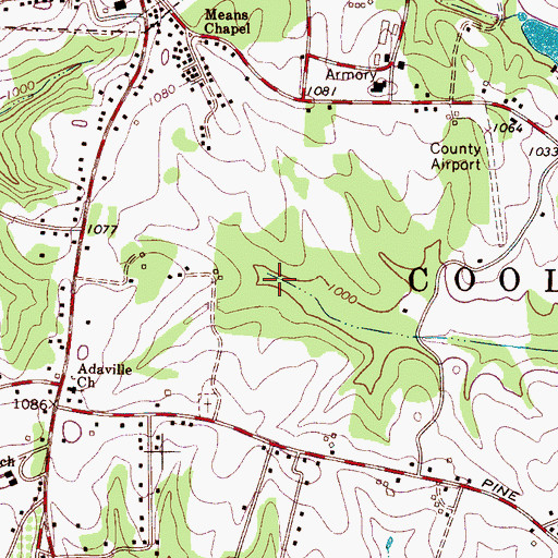 Topographic Map of Isothermal Community College Lake, NC