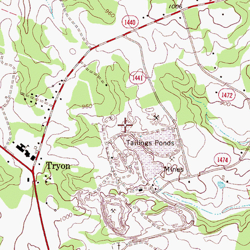 Topographic Map of Martin Marietta Holding Lake, NC