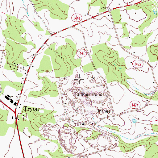 Topographic Map of Martin Marietta Holding Lake Dam, NC