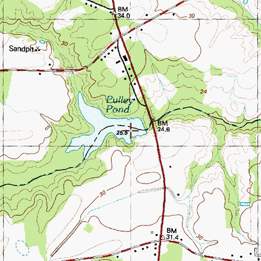 Topographic Map of Grays Millpond Dam, NC