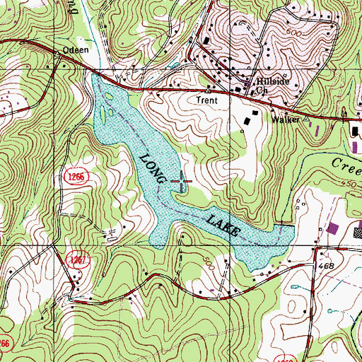 Topographic Map of Long Lake, NC