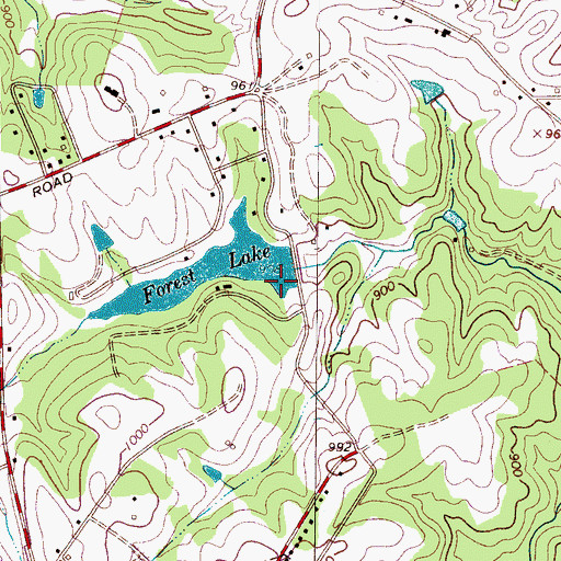 Topographic Map of Forest Lake Dam, NC