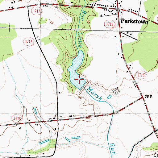 Topographic Map of Bear Creek W/S Lake Number Thirteen, NC