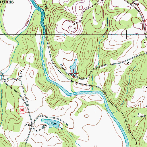 Topographic Map of Rhyne Lake Dam Number Two, NC